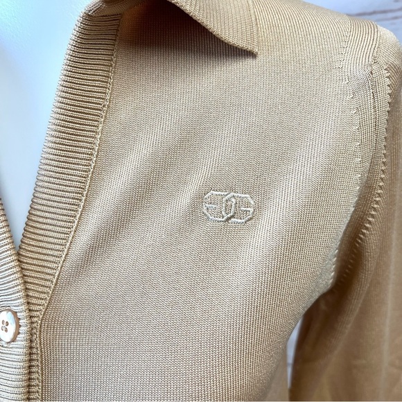 Vintage Givenchy GG Mid Century Mod MCM Track Polo Jacket Cardigan Sweater - Picture 9 of 10